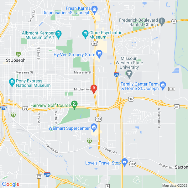 360 Painting of Saint Joseph location map: 1502 S Belt Hwy, St. Joseph, MO