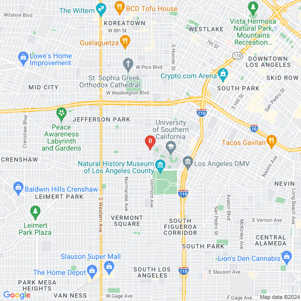 Blueberry Air location map: 3585 S Vermont Ave Los Angeles, CA 90007, Los Angeles, California