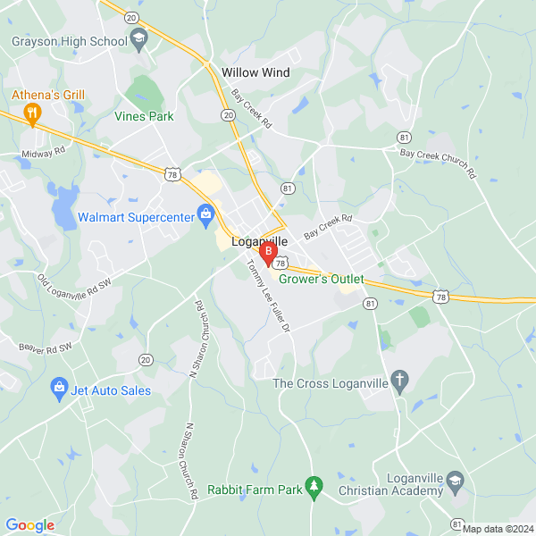 Loganville Fence & Repair Company location map: 4555 Atlanta Hwy Suite G, Loganville, GA