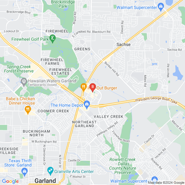 Towing In Garland & Roadside Assistance location map: 245 Cedar Sage Dr, Garland, TX