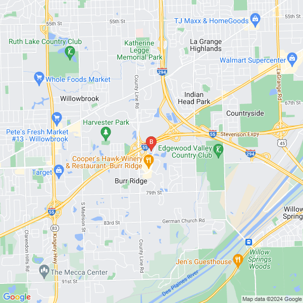 Michael R Burns Inc location map: 1333 Burr Ridge Parkway, Burr Ridge, IL