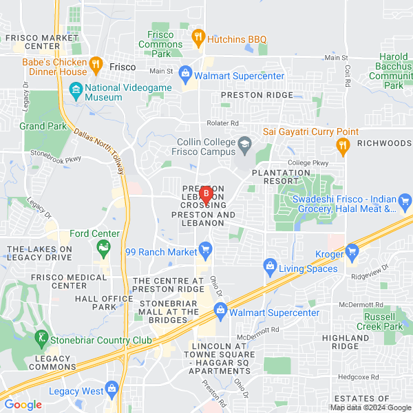 Auto Towing Company location map: 9200 Lebanon Rd, Frisco, TX