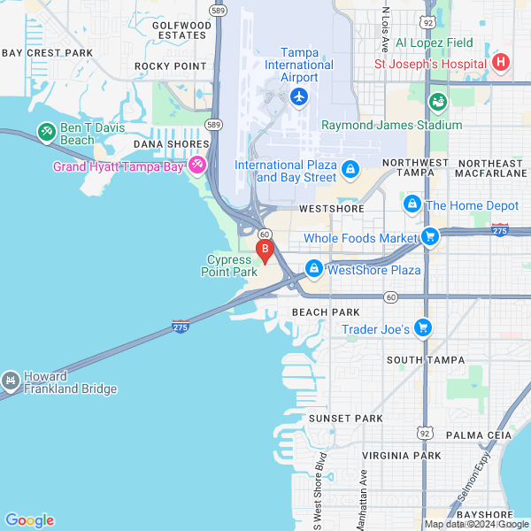 Azul SEO Solutions LLC location map: 550 N Reo St Suite 300, Tampa, Florida